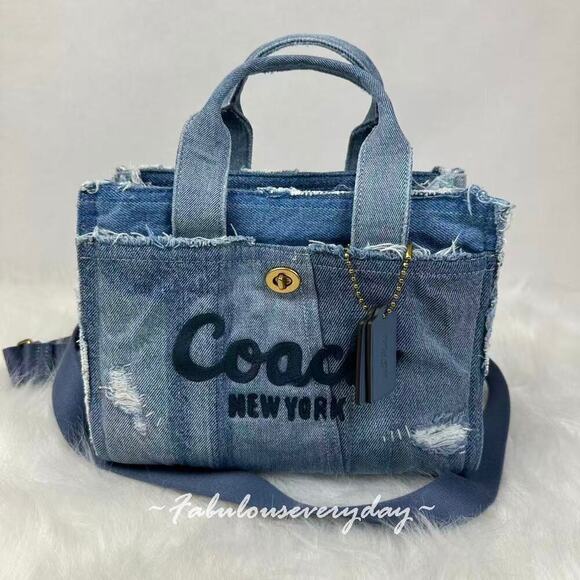 Coach Handbags - Coach Cargo Tote Bag 26 Crossbody With Repurposed Denim Patchwork CCX13 NWT